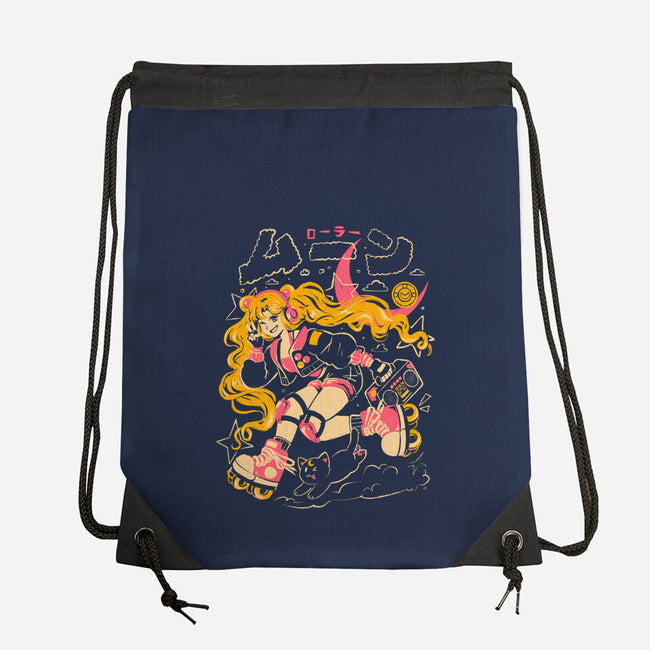 Roller Moon-None-Drawstring-Bag-Arigatees