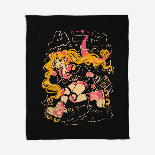 Roller Moon-None-Fleece-Blanket-Arigatees
