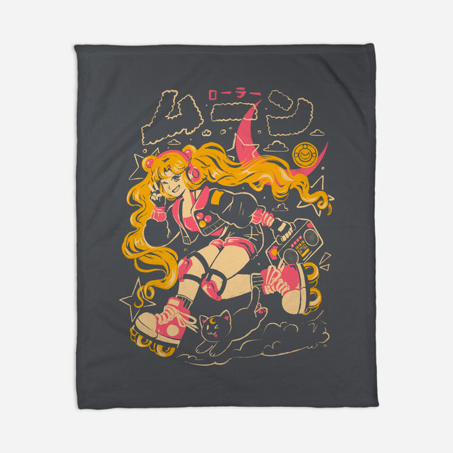 Roller Moon-None-Fleece-Blanket-Arigatees