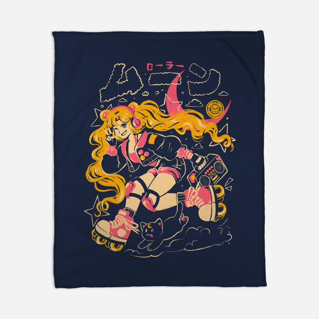 Roller Moon-None-Fleece-Blanket-Arigatees