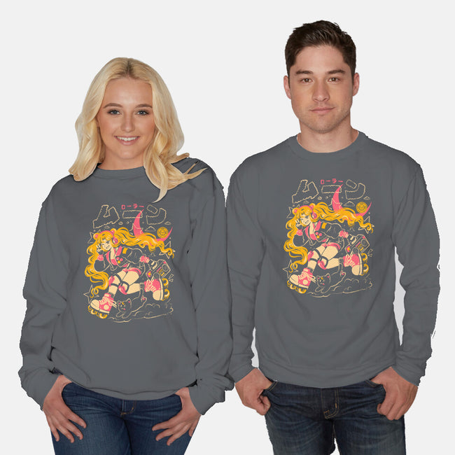 Roller Moon-Unisex-Crew Neck-Sweatshirt-Arigatees