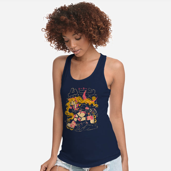 Roller Moon-Womens-Racerback-Tank-Arigatees
