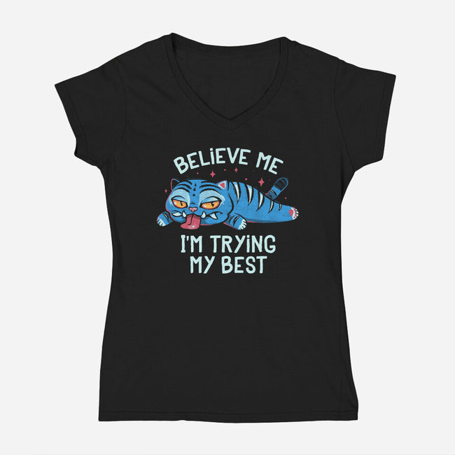 Trying My Best-Womens-V-Neck-Tee-Arigatees