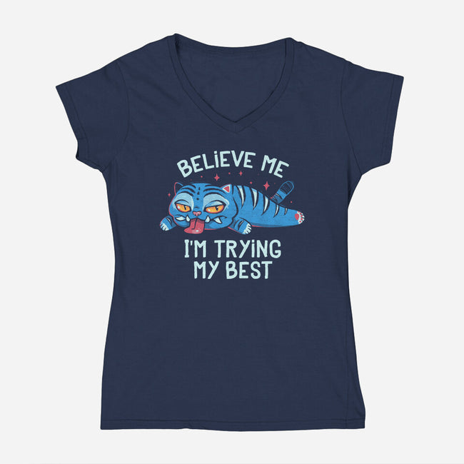 Trying My Best-Womens-V-Neck-Tee-Arigatees