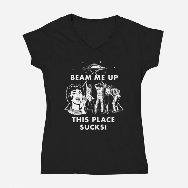 This Place Sucks-Womens-V-Neck-Tee-Mattania