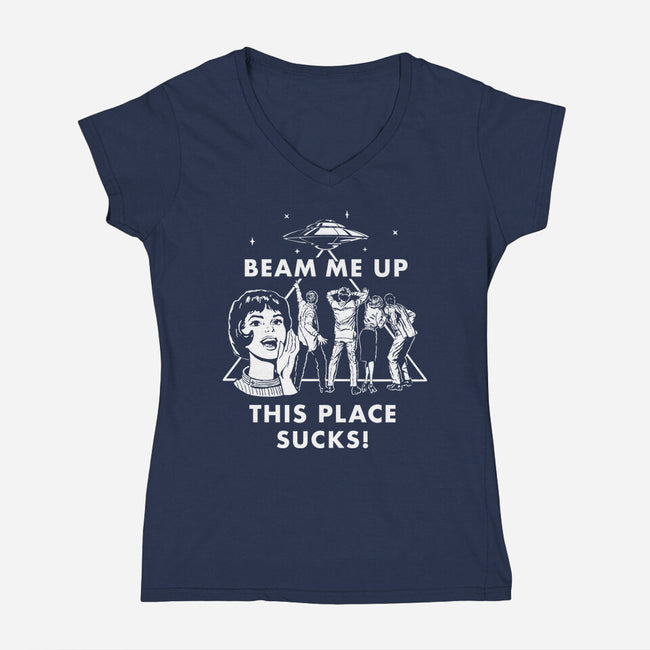 This Place Sucks-Womens-V-Neck-Tee-Mattania