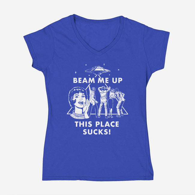 This Place Sucks-Womens-V-Neck-Tee-Mattania
