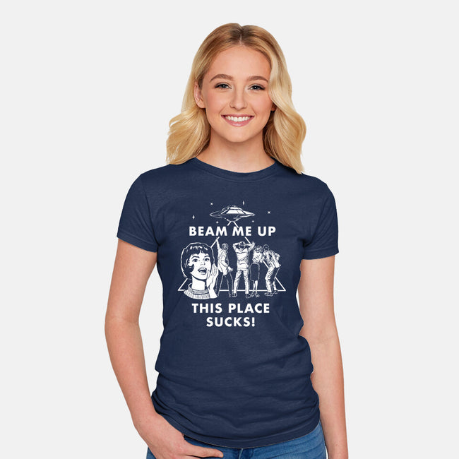 This Place Sucks-Womens-Fitted-Tee-Mattania