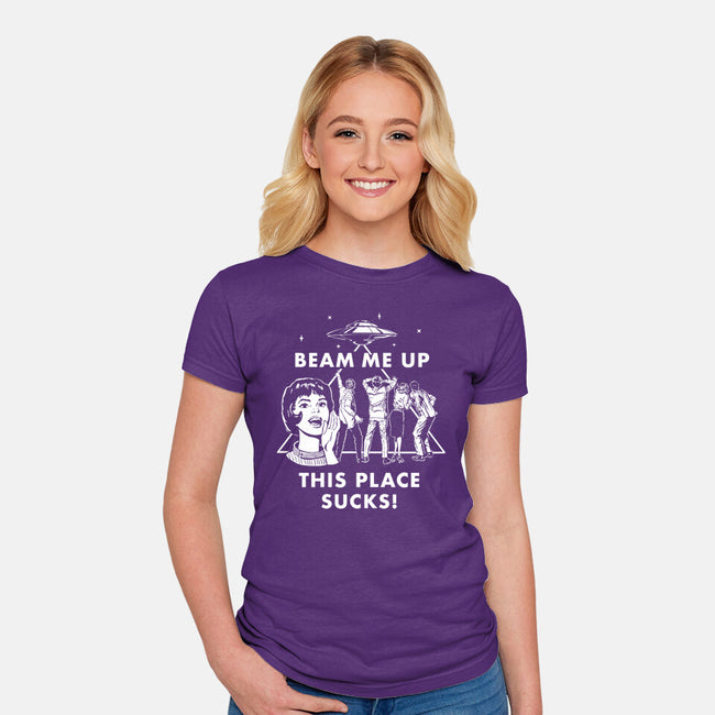 This Place Sucks-Womens-Fitted-Tee-Mattania