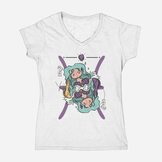 Between Two Worlds-Womens-V-Neck-Tee-OnlyColorsDesigns