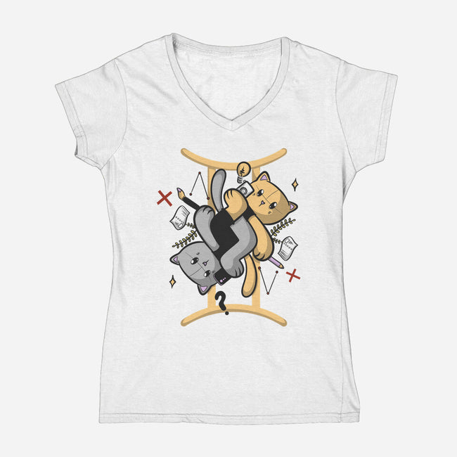 Twin Flames-Womens-V-Neck-Tee-OnlyColorsDesigns