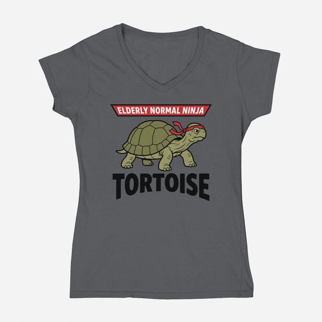 Elderly Normal Ninja-Womens-V-Neck-Tee-hypCreations