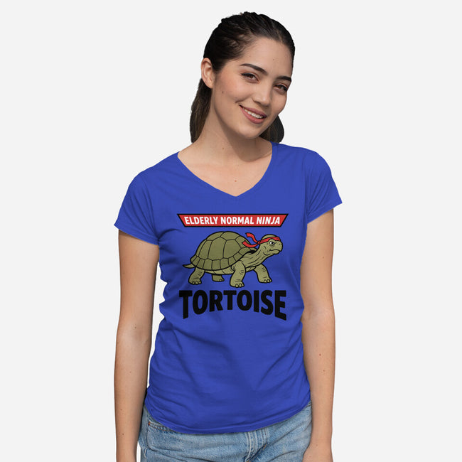 Elderly Normal Ninja-Womens-V-Neck-Tee-hypCreations
