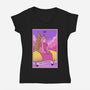 Candy Emperor Of Ooo-Womens-V-Neck-Tee-grevalra