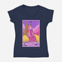 Candy Emperor Of Ooo-Womens-V-Neck-Tee-grevalra