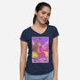 Candy Emperor Of Ooo-Womens-V-Neck-Tee-grevalra