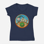The Road Goes On-Womens-V-Neck-Tee-DrawnByBryan