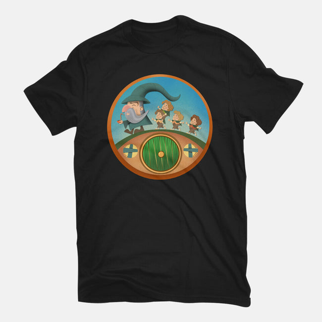The Road Goes On-Womens-Basic-Tee-DrawnByBryan
