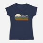 Retro Middle Earth-Womens-V-Neck-Tee-DrMonekers