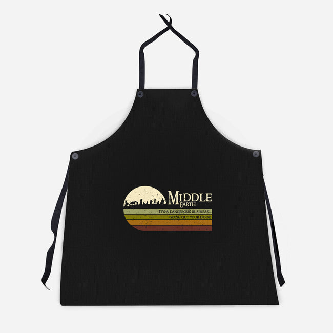 Retro Middle Earth-Unisex-Kitchen-Apron-DrMonekers