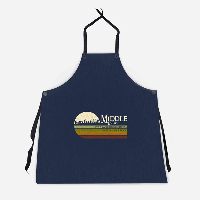 Retro Middle Earth-Unisex-Kitchen-Apron-DrMonekers