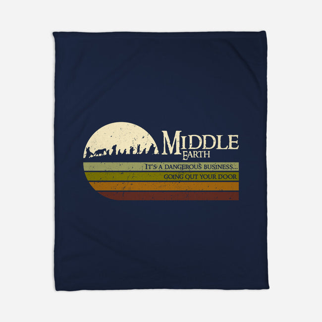 Retro Middle Earth-None-Fleece-Blanket-DrMonekers