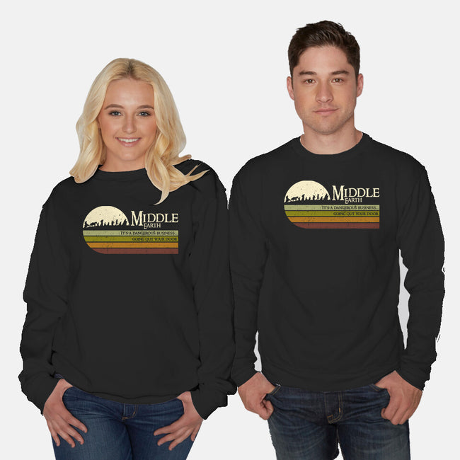 Retro Middle Earth-Unisex-Crew Neck-Sweatshirt-DrMonekers