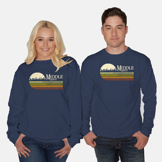 Retro Middle Earth-Unisex-Crew Neck-Sweatshirt-DrMonekers
