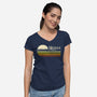 Retro Middle Earth-Womens-V-Neck-Tee-DrMonekers