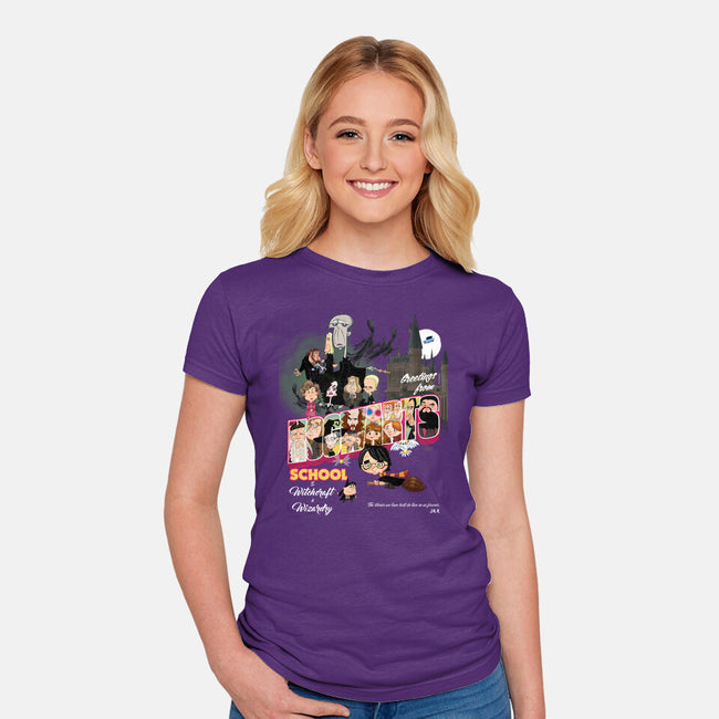 Greetings From Hogwarts School-Womens-Fitted-Tee-Fritsch