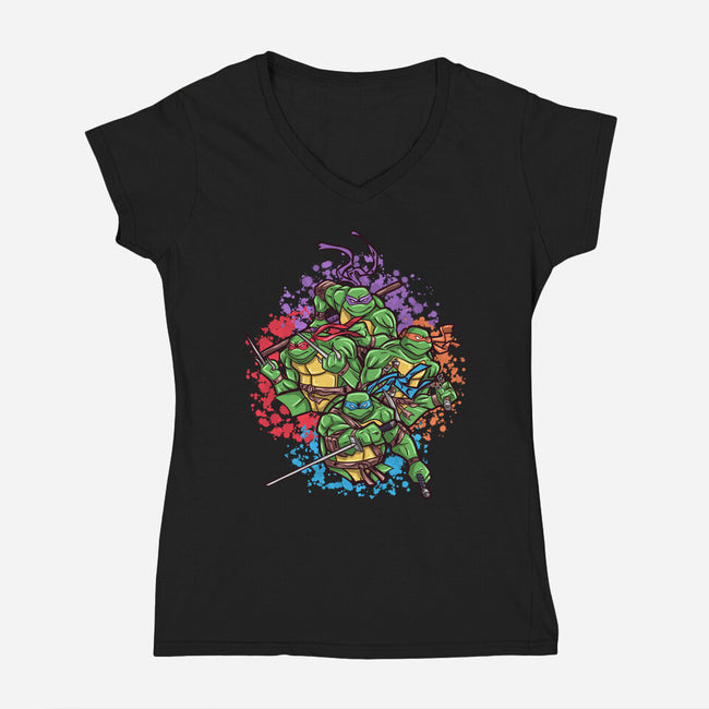 Turtle Brothers-Womens-V-Neck-Tee-nickzzarto