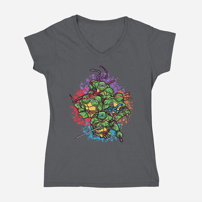 Turtle Brothers-Womens-V-Neck-Tee-nickzzarto