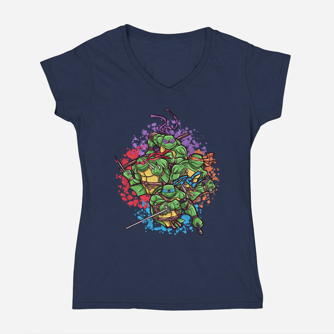 Turtle Brothers-Womens-V-Neck-Tee-nickzzarto