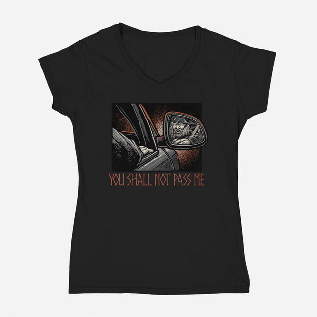Shall Not Pass The Wizard-Womens-V-Neck-Tee-glitchygorilla