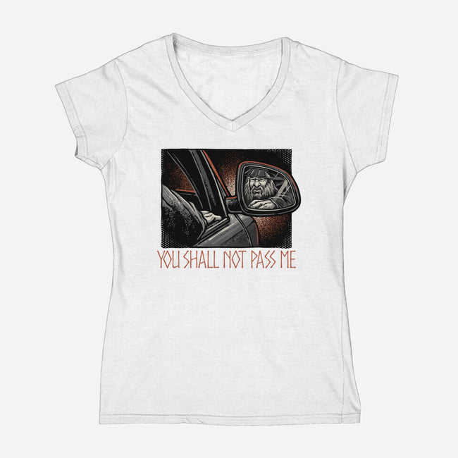Shall Not Pass The Wizard-Womens-V-Neck-Tee-glitchygorilla