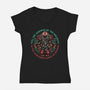 Warmth Of The Holidays-Womens-V-Neck-Tee-glitchygorilla