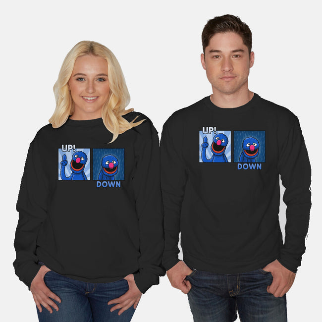 Up And Down-Unisex-Crew Neck-Sweatshirt-Raffiti