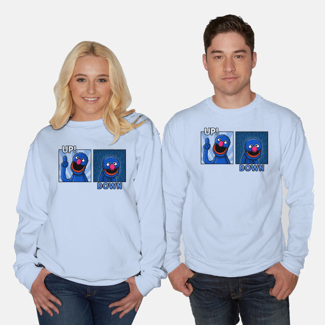 Up And Down-Unisex-Crew Neck-Sweatshirt-Raffiti