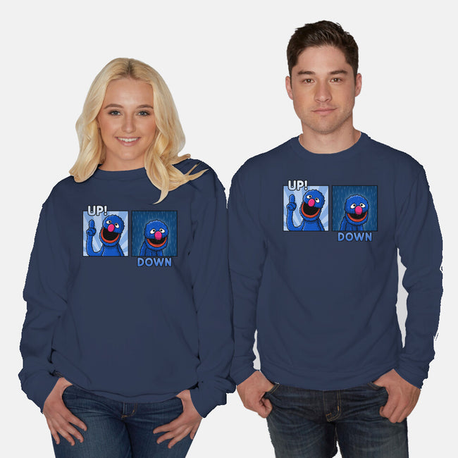 Up And Down-Unisex-Crew Neck-Sweatshirt-Raffiti