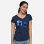 Up And Down-Womens-V-Neck-Tee-Raffiti