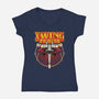 The Red-Space Punisher-Womens-V-Neck-Tee-Astrobot Invention