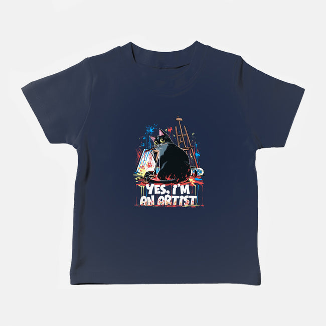 My Cat Is An Artist-Baby-Basic-Tee-zascanauta