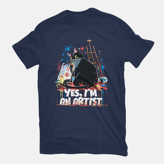 My Cat Is An Artist-Unisex-Basic-Tee-zascanauta