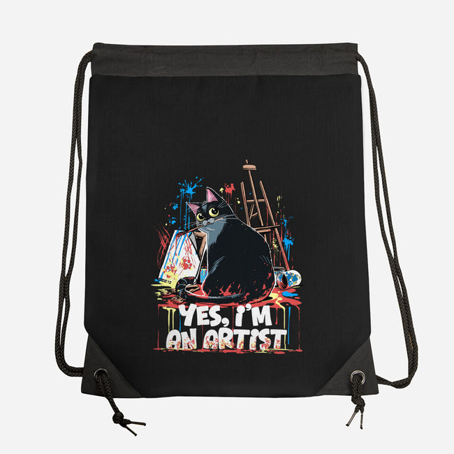 My Cat Is An Artist-None-Drawstring-Bag-zascanauta