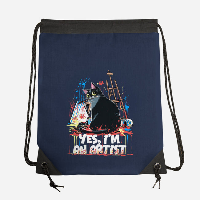 My Cat Is An Artist-None-Drawstring-Bag-zascanauta