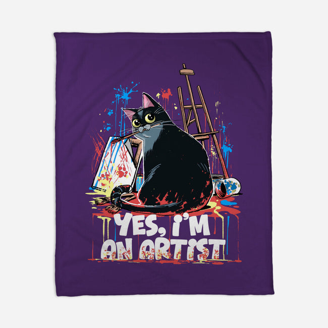 My Cat Is An Artist-None-Fleece-Blanket-zascanauta