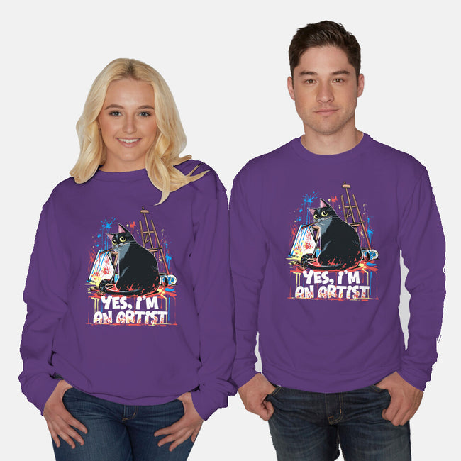 My Cat Is An Artist-Unisex-Crew Neck-Sweatshirt-zascanauta