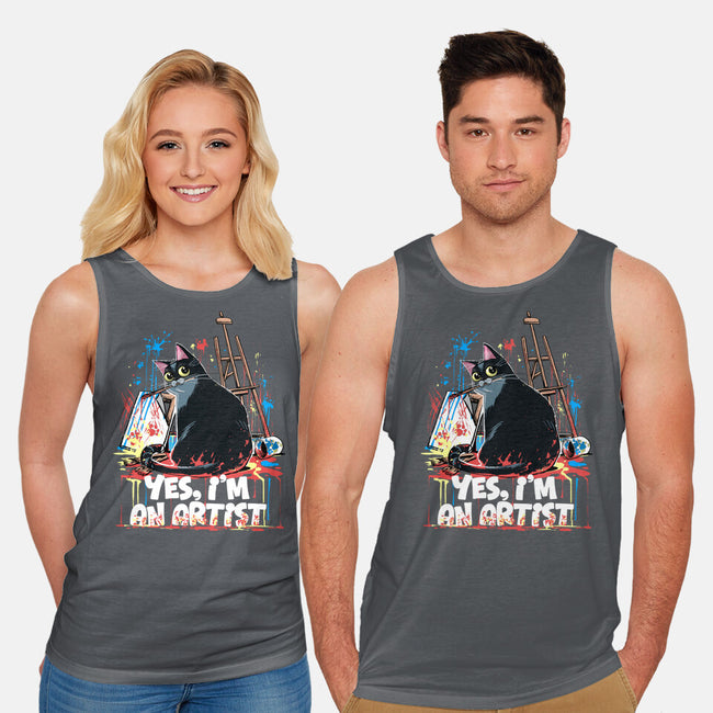 My Cat Is An Artist-Unisex-Basic-Tank-zascanauta