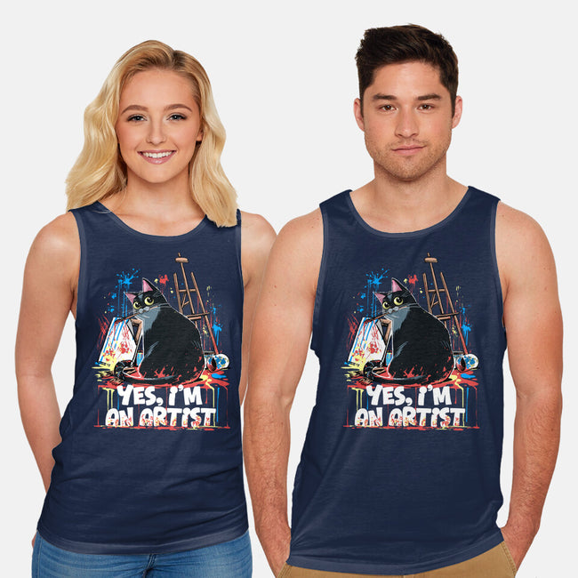 My Cat Is An Artist-Unisex-Basic-Tank-zascanauta