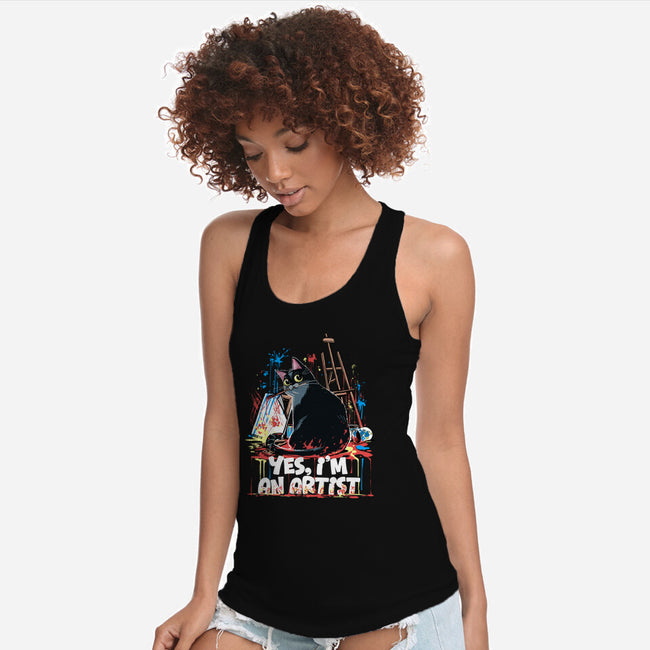 My Cat Is An Artist-Womens-Racerback-Tank-zascanauta